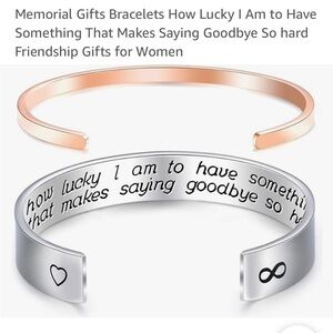 How Lucky I Am quote Bracelet. New in box. See photo for size